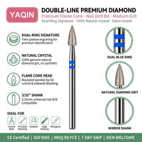 Foret à ongles en diamant naturel de précision Yaqin haut de gamme, forme balle, 3/32 po (3 mm), pour les spécialistes en manucure russe