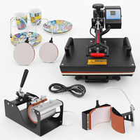 Presse à chaud multifonction 5-en-1 de 29*38cm pour transfert thermique par sublimation sur vêtements, chapeaux, tasses, assiettes et tapis de souris