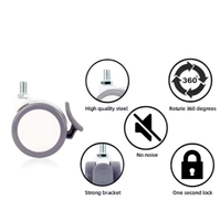 Support de roulettes médical contemporain personnalisé OEM avec frein pour lit d'hôpital, mobilier et chariot, chambre et cuisine