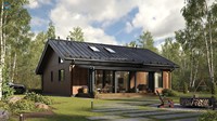Maison en panneaux sandwich à ossature acier, design moderne, étanche et isolée, unité modulaire pour logement secondaire, hôtel, glamping, complexe hôtelier
