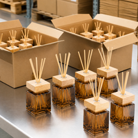 Diffuseur à roseaux de 500 ml avec bouchon aspect bois