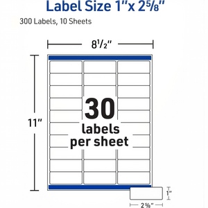 Étiquettes <span class=keywords><strong>transparentes</strong></span> mates personnalisées de 1 po x 2-5/8 po, autocollants vierges imprimables pour envoi postal, 300 étiquettes/paquet pour imprimante laser et jet d'encre - Product Image 3
