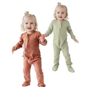Toptan CPC sertifikası 12 renkler ile maç renk kafa şapka organik pamuk bebek Layette bebek giyim Romper bebek büyümek - Product Image 4