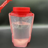 Sacs en plastique de poudre liquide de recharge de savon à mains détergent à lessive réutilisable de 5kg avec support pochettes à bec impression par gravure