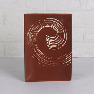 Plat à sushi écologique rectangulaire de 9 pouces pour présenter vos plats et assiettes japonais préférés avec motif végétal - Product Image 4