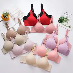 Cup Cetakan Tipis Tanpa Kawat Tipe Tradisional Bra Katun Wanita Ukuran Besar dengan Lubang Udara