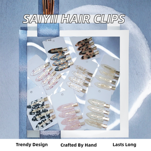 SAIYII Logo personnalisé Mini métal acétate de cellulose pince à cheveux ensemble mode rose à la main cheveux accessoires pour les filles vente chaude - Product Image 2