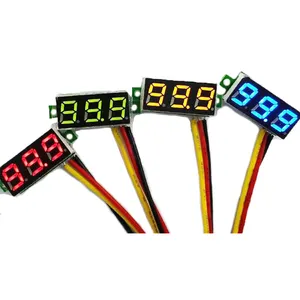 цифровой вольтметр постоянного тока 0 100 в постоянного тока Suppliers-Мини 0,28 дюймов 0,28 "3 провода измеритель напряжения, красный, синий, зеленый, желтый светодиодный дисплей DC 0-100V Цифровой светодиодный дисплей Цифровой вольтметр