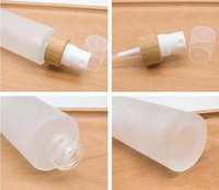 Verre givré écologique avec couvercle en bambou et flacon pulvérisateur pour huiles essentielles et diffuseurs d'aromathérapie, contenants de recharge