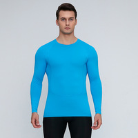 Chemise de compression à manches longues pour homme, respirante, anti-transpiration, élastique, couche de base personnalisée pour le basketball, la course à pied, l'entraînement sportif