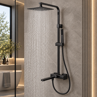 Système de douche pour projets hôteliers avec pommeau de pluie réglable en hauteur, douchette à main et mitigeur pour commandes en gros