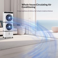 Refroidisseur d'air évaporatif avec réservoir d'eau de 14 L, roues universelles, ventilateur de refroidissement à 3 vitesses pour une utilisation en salon