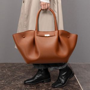 Sac à bandoulière motif litchi grande capacité, style rétro européen et américain, sac fourre-tout polyvalent et tendance pour femme - Product Image 1
