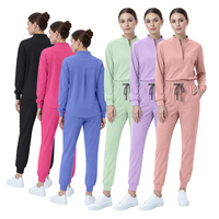 NiaaHinn Ensemble de tenues médicales chirurgicales et hospitalières, style jogger avec fermeture éclair, respirant, en polyester, rayonne et élasthanne, personnalisable, nouveau style