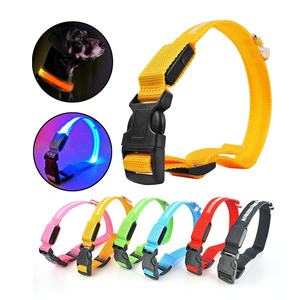 Usb Oplaadbare Led Gloeiende Kraag Voor Honden Luxe <span class=keywords><strong>Nylon</strong></span> Lichtgevende Knipperende Ketting Stijlvolle Nacht Veiligheidsvoorzieningen Kant - Product Image 2