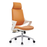 Chaise de bureau ergonomique exécutive pour ordinateur, base en acier à cinq étoiles, cadre en plastique, pivotante, réglable en hauteur, design moderne, monobloc