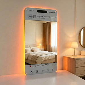 Customized Modern Acrylic Social Media-style LED <strong>Mirror</strong> with <strong>Light</strong> Backlighting Touch Sensor Switch for Living Room and Gym Area - Product Image 4