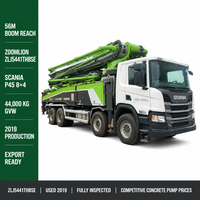 Camión Bomba de Concreto Usado Zoomlion 56m Scania P45 8x4 Diésel 2019 Motor ZLJ5441THBSE para Exportación