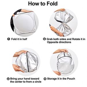 Pare-soleil pliable et portable QM pour pare-brise de voiture, personnalisable à faible MOQ pour vitres de voiture - Product Image 5