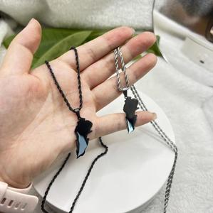 <span class=keywords><strong>Liban</strong></span> Carte colliers Art Gift, Libanais Bijoux collier Unisexe Bijoux hommes pendentif acier inoxydable or 18k corde chaîne lien - Product Image 3