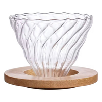 Cafetière à filtre en verre borosilicate avec support en bois pour la maison