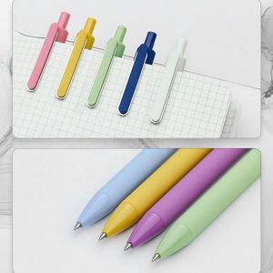 Fournitures de papeterie en gros, style INS simple, stylo gel personnalisé pour étudiants, logo personnalisé, stylo à bille 0,5 mm avec encre noire - Product Image 4