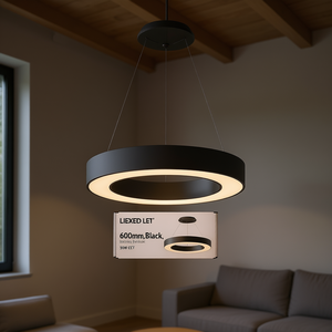 Lámpara Colgante LED EVN de 600 mm, Negra, 50 W, CCT, Iluminación Interior - Product Image 2