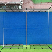 Système de clôture de terrain de padel QIZHI avec cadre métallique panoramique et panneaux en verre
