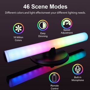 Lámpara de Ambiente RGB para Escritorio, Control por Aplicación, Decoración para TV y Computadora, Luz LED con Control de Sonido RGB, Sensor de Movimiento, Luz Interior - Product Image 3