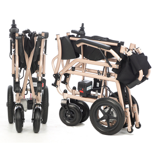 Disabili di mezza età <span class=keywords><strong>uomini</strong></span> e donne kaki sedia a rotelle elettrica leggera per le vacanze in Hotel passeggiate sulla spiaggia - Product Image 4