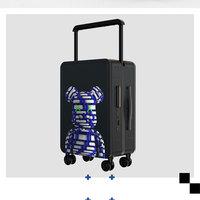 Valise de bagage à coque dure colorée imprimée Bagage à coque dure PC avec 4 roues Spinner Hold Check in Travel Case avec serrure TSA