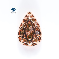 Großhandel Flach boden Birnen form Hohl platte Roségold mit Zirkonium Diamant DIY Kleidung Schmuck Schmuck Zubehör Bohrer
