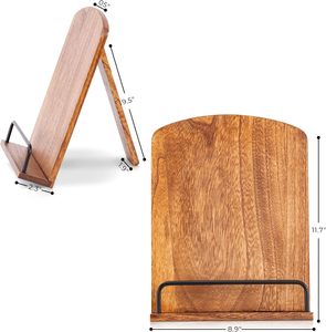 Support de livre de <span class=keywords><strong>cuisine</strong></span> en bois réglable et portable pour le bureau de <span class=keywords><strong>cuisine</strong></span>, support de livre de recettes en bois - Product Image 6