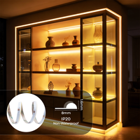 Bande LED COB à émission latérale, éclairage de scène COB, 480 LED, bande COB étroite, blanc chaud 3000K, 24V, CRI90, flexible, télécommande