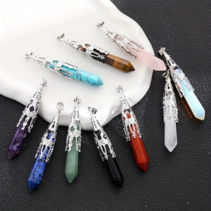 Natural Rose Quartz Crystal <strong>Stone</strong> Pendulum Hexagonal Prism <strong>Chakra</strong> Energy Spiritual Jewelry for Healing Gemstone Gift - Product Image 4