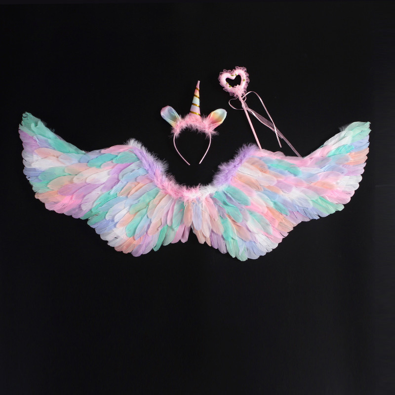 Large colored swallow angel three-piece set