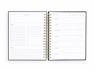 2025 Tapa dura sin fecha Happy Planner Cover negro planificador semanal cuaderno oro espiral planificador pegatinas para hacer lista regalo y bolígrafo - Product Image 5