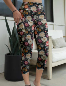 Leggings de yoga personnalisés Meiyang, leggings de yoga taille haute pour femmes, <span class=keywords><strong>pantalon</strong></span> <span class=keywords><strong>cargo</strong></span>, leggings floraux avec poches, vêtements pour femmes - Product Image 1