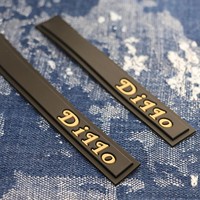 Écusson de vêtement 3D haut de gamme fait main et personnalisé, à coudre, en caoutchouc de silicone PVC souple, décoré de strass en forme d'étoile, pour chapeaux