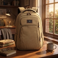 Sac à dos de sport décontracté en toile vintage, grande capacité, multi-poches, résistant à l'eau, pour ordinateur portable, voyage, sac à dos de jour