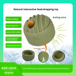 Mainan Kunyah Bola Slow Feeder Karet Biodegradable Rasa Mint untuk Anjing, Pereda Kebosanan, Latihan Makan, Food-Grade, Grosir - Product Image 3