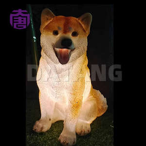 Lámpara de resina con forma de perro sentado para exteriores, luz decorativa LED para parques, césped y decoración de festivales. - Product Image 4