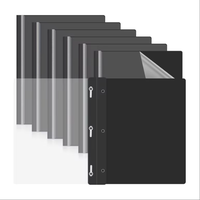 Protège-documents transparents réutilisables format Lettre, écologiques, en plastique PP noir à 3 griffes, pour école et bureau, vente en gros usine