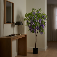 Bunga Plastik Wisteria Buatan, Pot Gantung, Tanaman Bunga Ungu, Dekorasi Rumah, Taman, Pernikahan, Tahun Baru, Imitasi