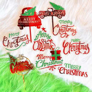 น้ำผึ้งและของตกแต่งเค้กคริสต์มาสอะคริลิค ของตกแต่งสุขสันต์วันคริสต์มาสสำหรับงานปาร์ตี้เค้ก สีแดง สีเขียว 123456789 - Product Image 5