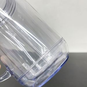 Vaso de plástico de doble pared transparente de 20 oz con asa, tipo Mason Jar, con tapas y pajitas, personalizado con purpurina acrílica y diseño de globo de nieve, listo para enviar (RTS) - Product Image 4