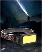 Lampe frontale COB rechargeable par USB, légère, lampe frontale LED pour le camping, la randonnée, la marche nocturne, le travail en extérieur