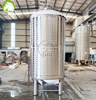 Cuve de fermentation sous pression Charmat en acier inoxydable 2KL pour vin mousseux, avec enveloppe de refroidissement, pour vignobles commerciaux