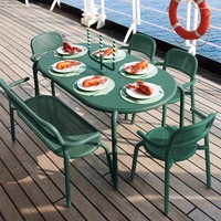 Combinaison de chaises de table en métal pour les loisirs de plein air Style rétro pour cour, balcon, restaurant, villa, café, magasin de thé au lait