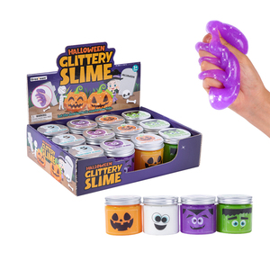 Slime scintillant d'Halloween avec expressions amusantes, pâte nettoyante cristalline pour claviers et intérieurs de voiture - Product Image 1